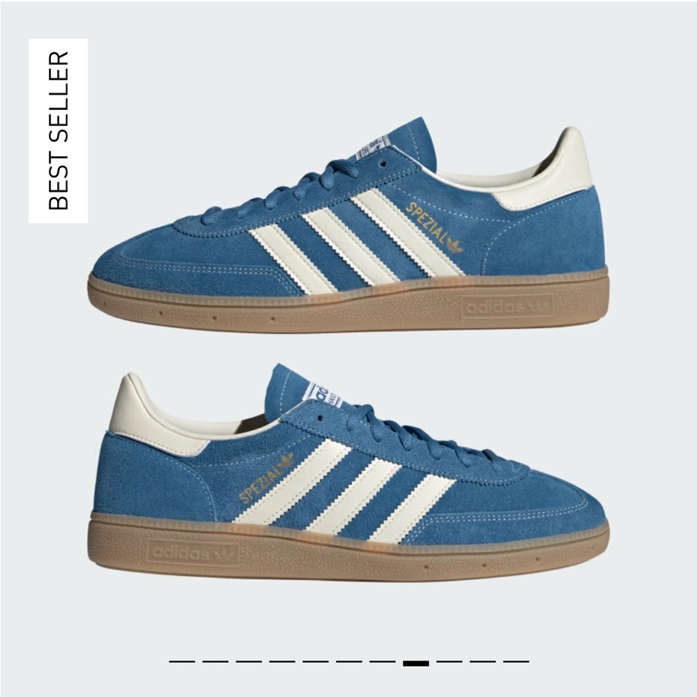 NEVER WORN Blue & White Adidas Handball Spezial Sneakers Size 6 Women (or 5 Men)